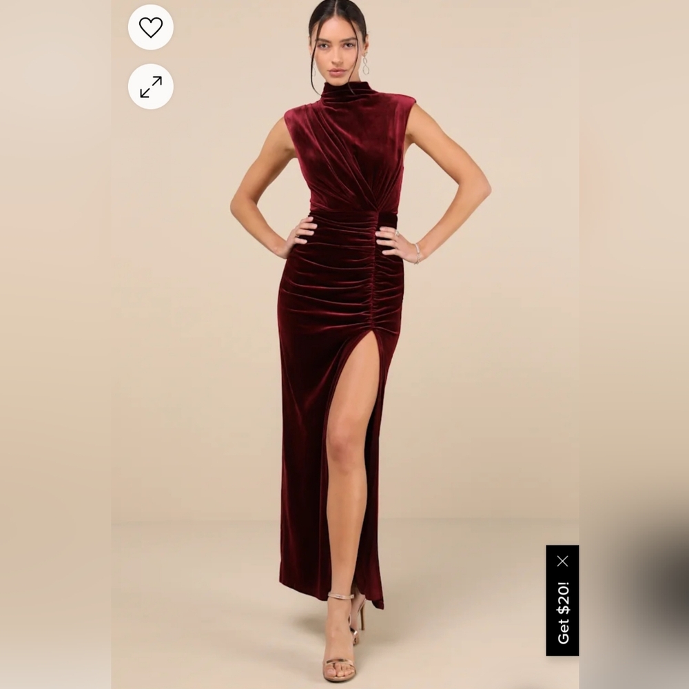 Lulu's Burgundy Velvet Dress